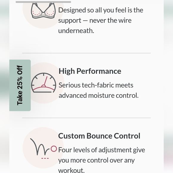 NWOT Custom Control WonderWire Sports Bra 34G - Picture 6 of 14